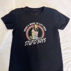 Netflix Stranger Things Black Youth Tee with Red Logo